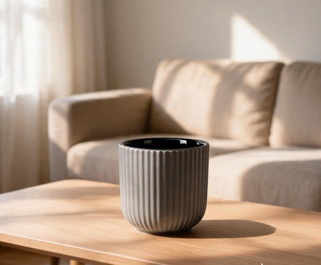 Vaso em Cerâmica Lines Cinza II | Westwing