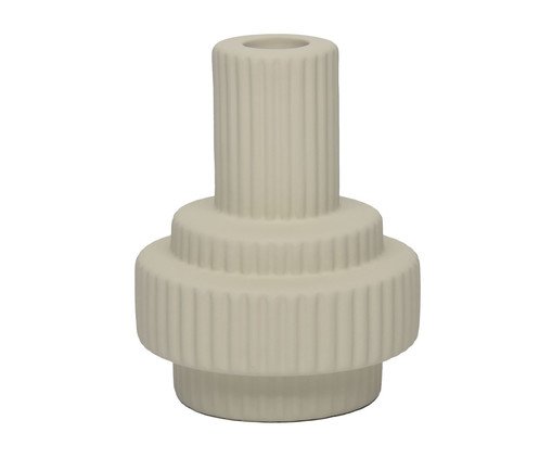 Vaso em Cerâmica Gears Off White, Off White | WestwingNow