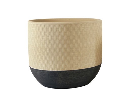 Vaso em Cerâmica com Base Escura Bege, Bege | WestwingNow