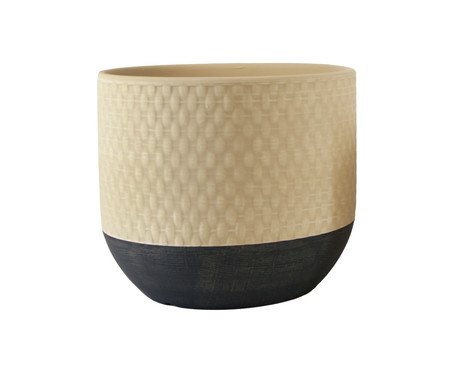 Vaso em Cerâmica com Base Escura Bege | Westwing