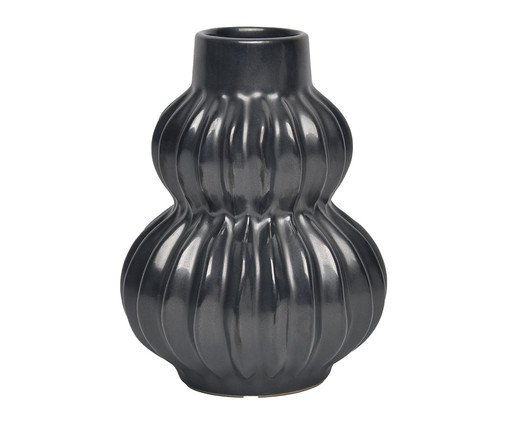 Vaso em Cerâmica Vincado Preto, Preto | WestwingNow
