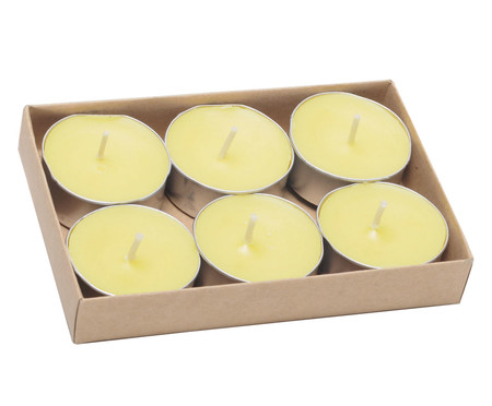 Jogo de Velas Tealight Citronela Amarelo