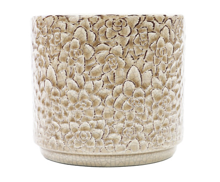 Vaso em Cerâmica com Textura Floral