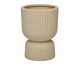 Vaso em Cerâmica Lines com Suporte Off White, Off White | WestwingNow