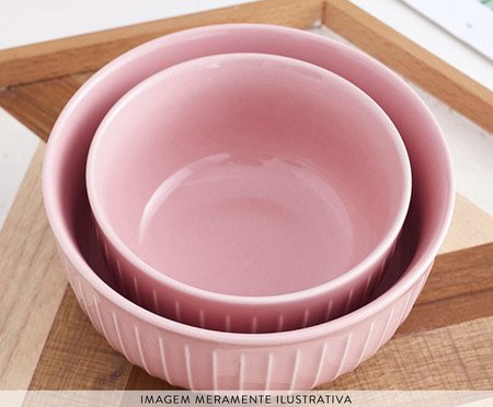 Bowl Canelado em Porcelana Gourmand Rosa | Westwing