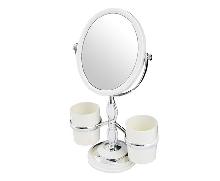 Espelho de Mesa com Suporte Jordda Branco - 20,5X32cm