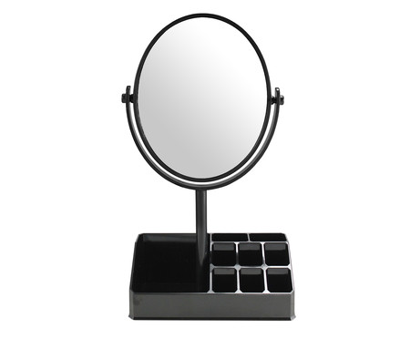 Espelho de Mesa com Divisórias Stella Preto - 16,5X28,8X16,5cm