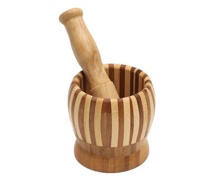 Jogo Pilão e Socador de Bambu Natural | Westwing