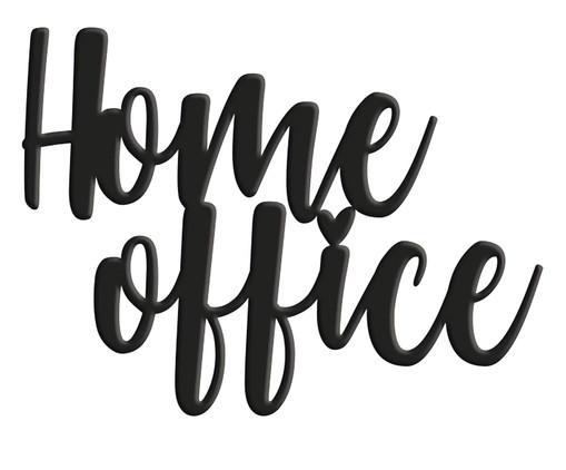 Adorno de Parede Lettering Home Office, Preto | WestwingNow