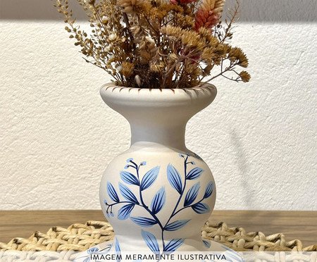 Vaso Torneado Mini Floral Azul | Westwing