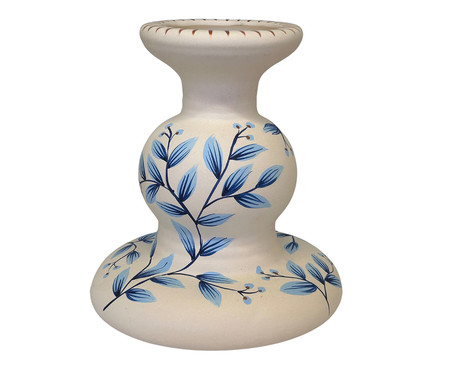 Vaso Torneado Mini Floral Azul