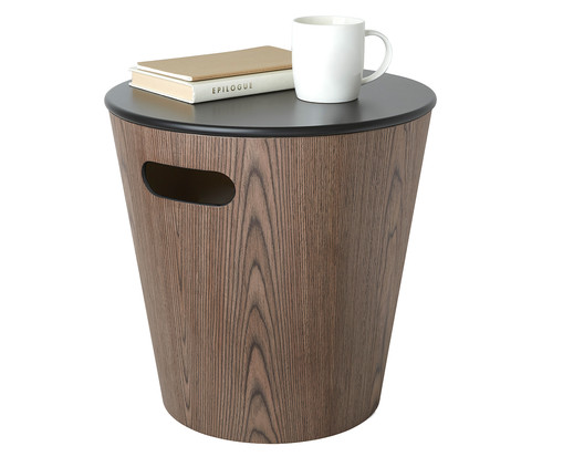 Banqueta com Cesto Woodrow Storage Stool Preto, Natural | WestwingNow