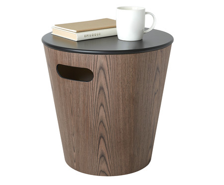 Banqueta com Cesto Woodrow Storage Stool Preto