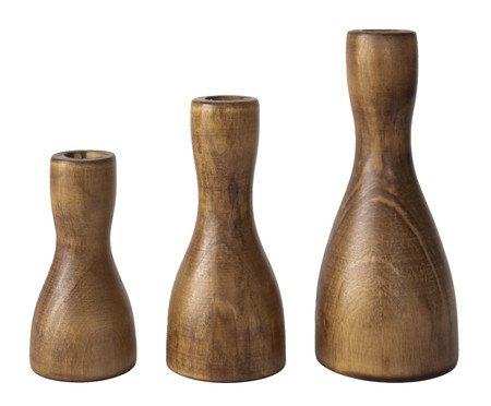 Jogo de Castiçais Botti Nogueira | Westwing