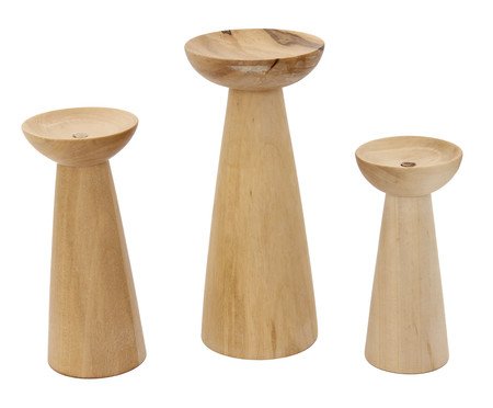 Jogo de Castiçais Font Natural | Westwing