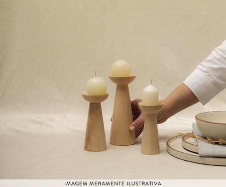 Jogo de Castiçais Font Natural | Westwing