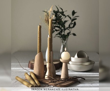 Jogo de Castiçais Font Natural | Westwing