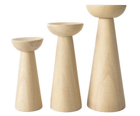 Jogo de Castiçais Font Natural | Westwing