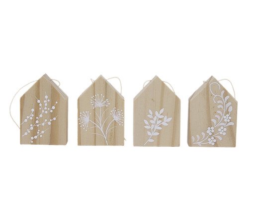 Jogo Enfeites Natalinos Casinha Bauer Branco, Branco | WestwingNow