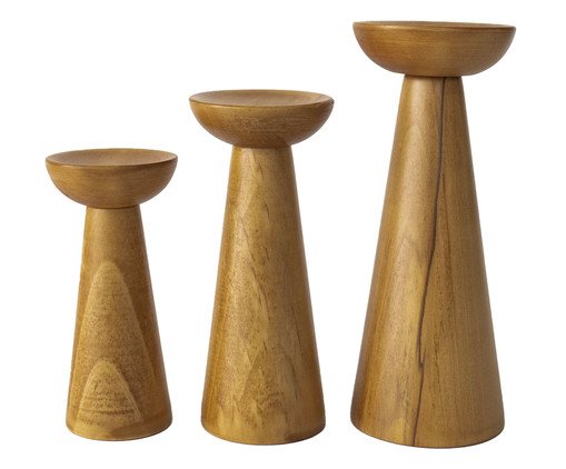 Jogo de Castiçais Font Jatobá, Dourado | WestwingNow