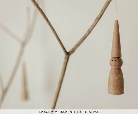 Jogo de Enfeites Natalinos Boneco Natural Escura | Westwing