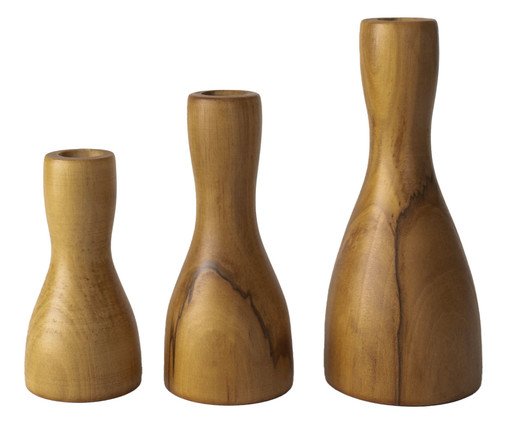 Jogo de Castiçais Botti Jatobá, Dourado | WestwingNow