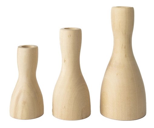 Jogo de Castiçais Botti Natural, Dourado | WestwingNow