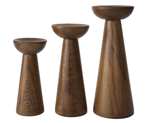 Jogo de Castiçais Font Nogueira, Dourado | WestwingNow