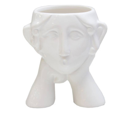 Cachepot em Porcelana Sleepy Branco