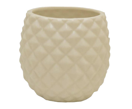 Cachepot em Porcelana Abacaxi Branco