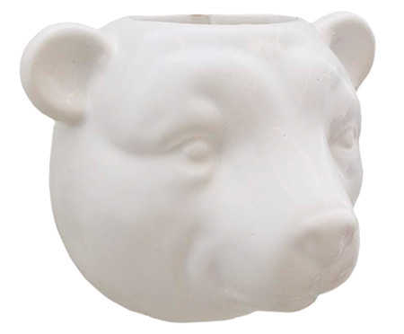 Cachepot de Parede em Porcelana Urso