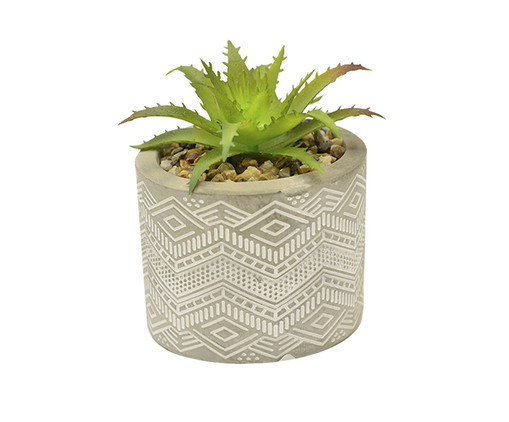 Vaso com Planta Permanente Tau Cinza, Off White | WestwingNow