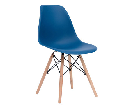Cadeira Eames Wood - Azul Pavão