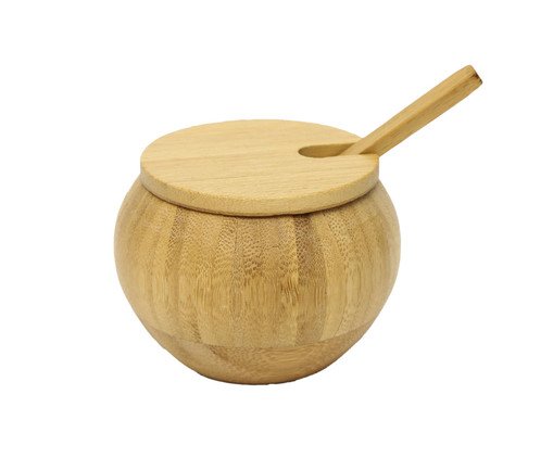 Açucareiro em Bambu com Colher Rustic, Natural | WestwingNow