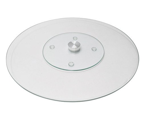 Centro de Mesa Giratório Órbita Pequeno, Transparente | WestwingNow