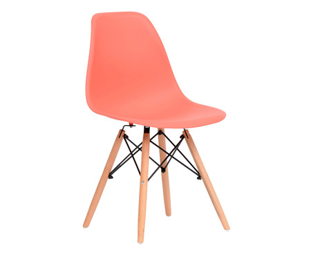 Cadeira Eames Wood - Coral