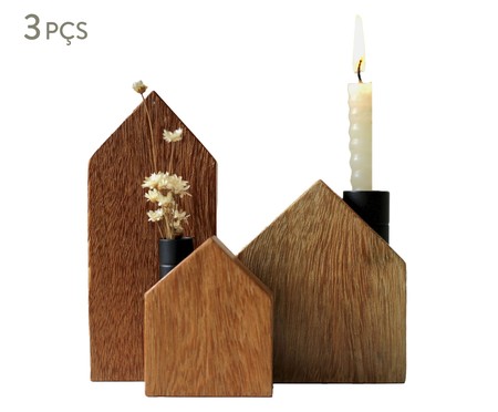 Kit com 3 Esculturas Trio Minimalista com Portas Velas | WestwingNow