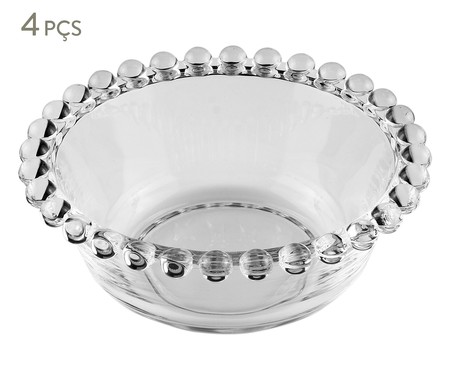 Jogo de Bowls em Cristal Pearl - Transparente