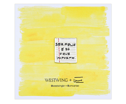 Pin Ser feliz, Amarelo | WestwingNow