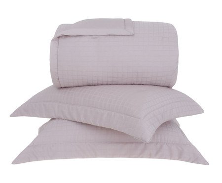 Jogo de Colcha Damask Square Penteado Rosa | Westwing