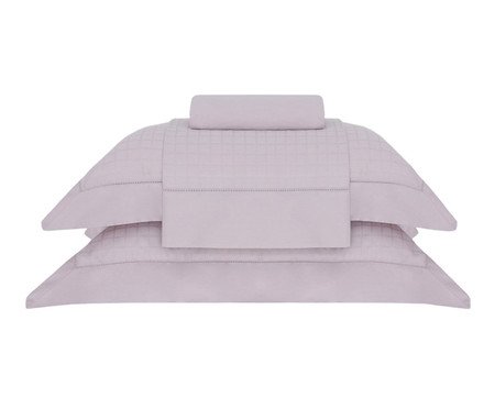 Jogo De Lençol Damask Square Penteado Rosa