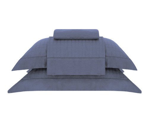 Jogo de Lençol Damask Square Penteado Azul, multicolor | WestwingNow