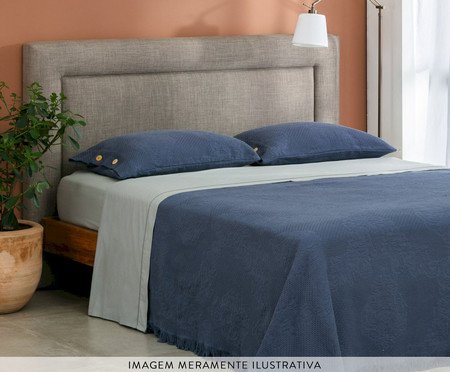 Colcha com Franja Medalhão Azul | Westwing