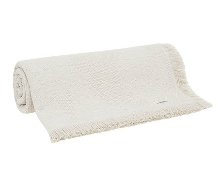 Colcha com Franja Medalhão Bege | Westwing