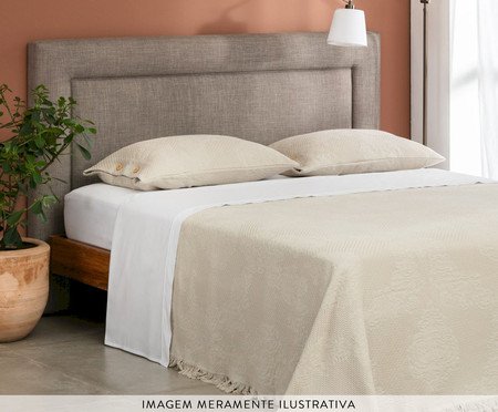 Colcha com Franja Medalhão Bege | Westwing