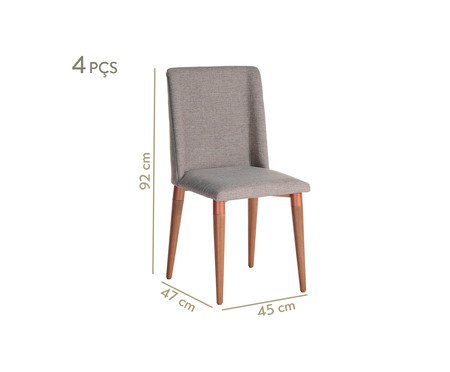 Conjunto de Cadeiras Thyra - Cinza | Westwing