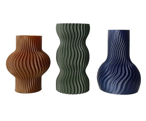 Trio Mini Vasos Onda, Terracotta | WestwingNow