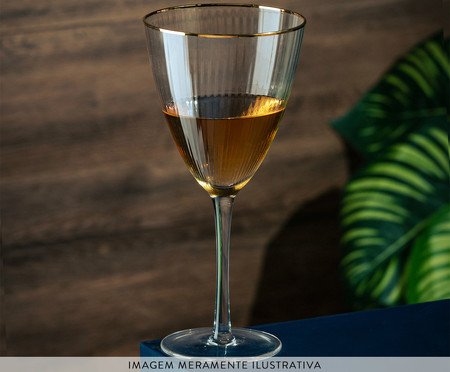 Jogo de Taças de Vinho Dourada Lines Wolff | Westwing