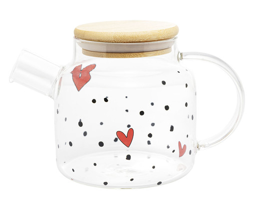 Chaleira com Tampa de Bambu Heart, Transparente | WestwingNow