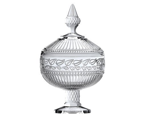 Pote Decorativo com Pé em Cristal Ecológico Republic, Transparente | WestwingNow
